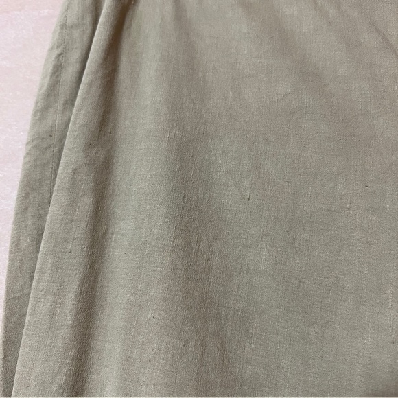 Theory | Linen Basic Pull-on Pants Eco Crunch Wash High Rise Beige Clay Size 6 - Picture 5 of 11